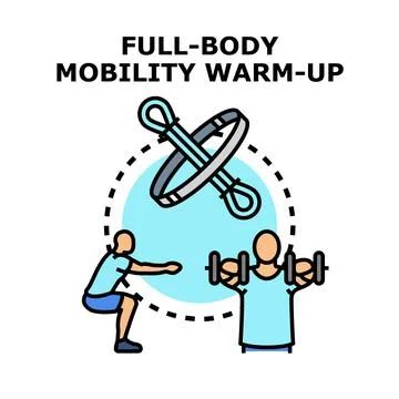 Full body mobility warm up training and exercise concept Stock Illustration