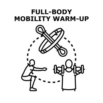 Full body mobility warm up training and exercise concept Stock Illustration