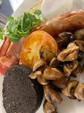 Full breakfast with Black Pudding Stock Photos