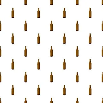 Full brown beer bottle pattern Stock Illustration