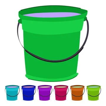 Full bucket water vector cartoon graphic Stock Illustration