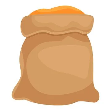 Full burlap sack of grain is overflowing with healthy food Stock Illustration