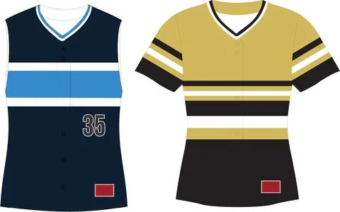 Full Button Front Sleeveless Jersey Vectors Stock Illustration
