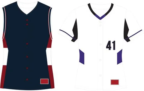 Full Button Front Sleeveless Jersey Vectors Stock Illustration