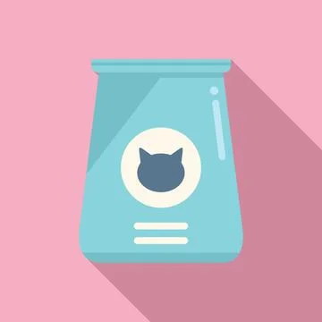 Full cat pack icon flat vector. Feed tin can Stock-Illustration