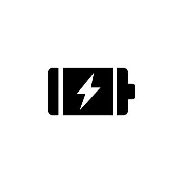 Full Charge Battery Flat Vector Icon Stock Illustration