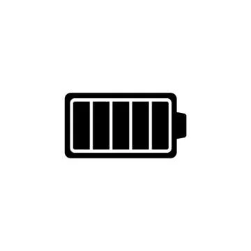 Full Charged Battery Flat Vector Icon Stock Illustration