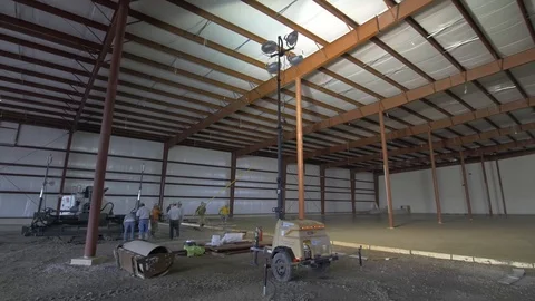Full Circle Pan of Concrete Pouring Site Stock Footage 101390415