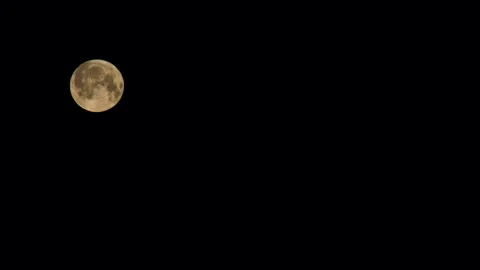 The full clear moon gradually descends in the black sky. A beautiful moonlight Stockbeeldmateriaal 243594092