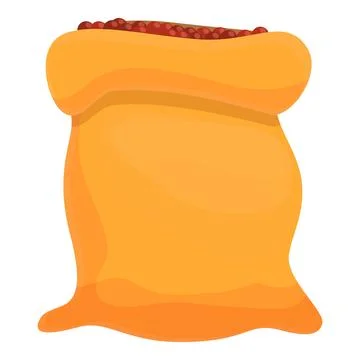 Full coffee bean sack icon, cartoon style Stock-Illustration
