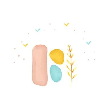 Full of color abstract geometric shape watercolor Stock Illustration