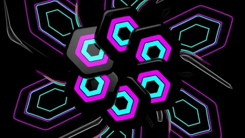 Full Color Dance Geometry VJ Loops Stock-Footage 74359627