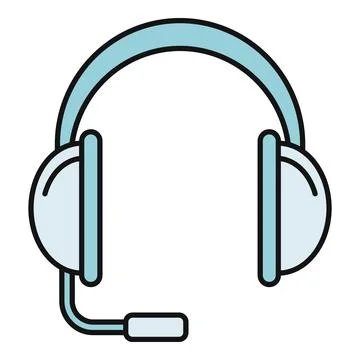Full color headset with microphone for communication or audio Stock Illustration
