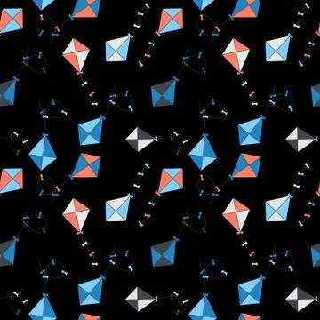 Full colored Kite Seamless Pattern Background Illustration Stock Illustration