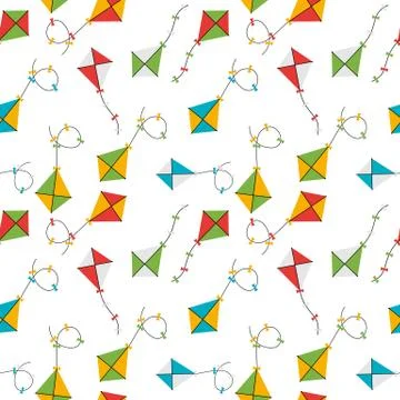 Full colored Kite Seamless Pattern Background Illustration Stock Illustration