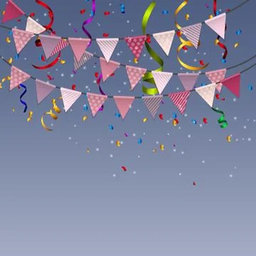 Full colored Party Background with Flags Illustration Stock Illustration