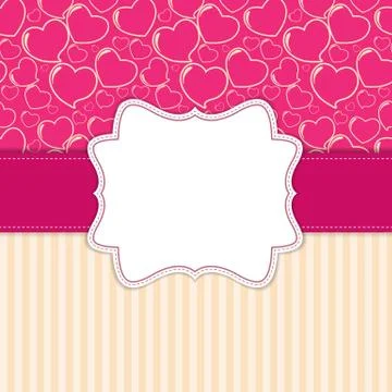 Full colored Vintage Card with Frame Illustration Stock Illustration