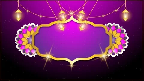 Full colour mandala islamic with lantern green screen background Stock Footage 273073129
