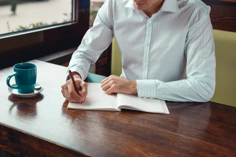 Full concentration man with coffee Stock Photos
