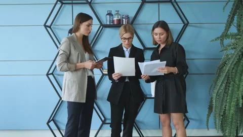 Full concentration at work concept. Group of young business people Stock Footage 130868426