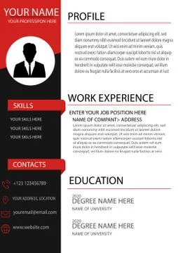 Full customized creative and modern curriculum vitae design vector template Illustrazione stock