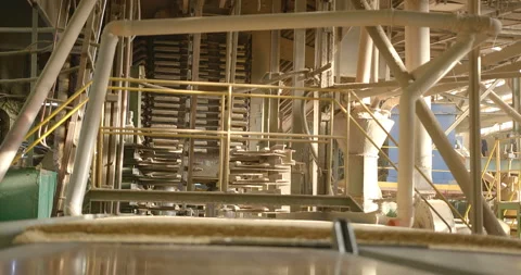 Full cycle production line for manufacturing chipboard in the  woodworking plant Stock Footage 105981874
