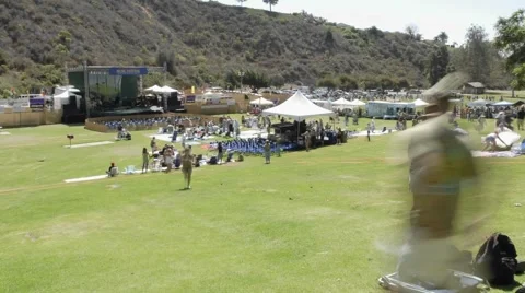 Full day time lapse of a crowd at an outdoor concert in Ventura, California. Stock Footage 1034968