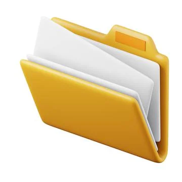 Full documents folder high quality 3D render illustration. File organisation and Stock Illustration