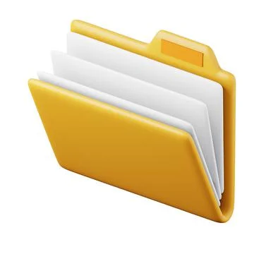 Full documents folder high quality 3D render illustration. File organisation and Stock Illustration