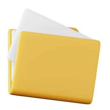 Full documents folder high quality 3D render illustration. File organisation and Illustrazione stock