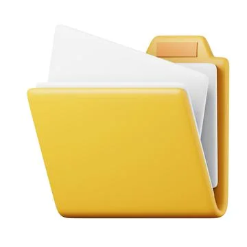 Full documents folder high quality 3D render illustration. File organisation and Illustrazione stock