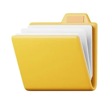 Full documents folder high quality 3D render illustration. File organisation and Illustrazione stock