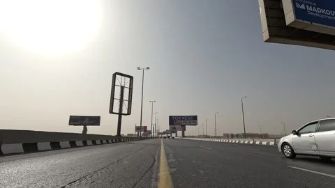 Full Drive Around Cairo Ring Road Showing Real Traffic Flow and Expanding City Stock Footage 329828433