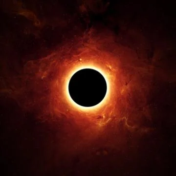 Full eclipse, black hole Stock Illustration
