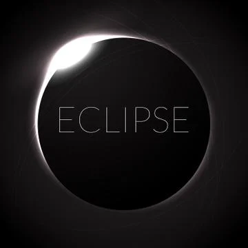 Full eclipse vector illustration. Eclipse with ring of sun in deep space. Full Stock Illustration