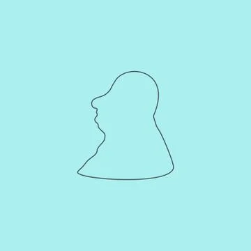 Full face fat man icon, sign and button Stock Illustration