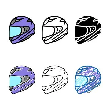 Full face range motorcycle helmet color icon vector Stock Illustration