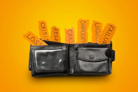 Full of financial problems wallet Stock Photos