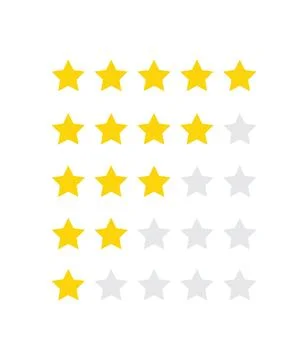 Full Five Star Rating System Icon Set Stock Illustration