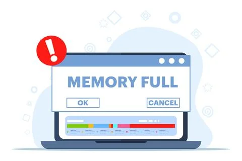 Full Folder Concept. Clean the memory or storage of your phone or computer. Stock Illustration