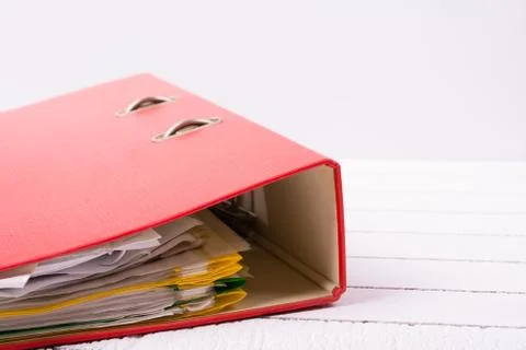 Full folder with documents for job and administration Foto stock