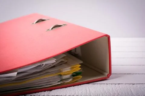 Full folder with documents for job and administration Stock Photos