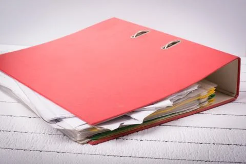 Full folder with documents for job and administration Stock Photos