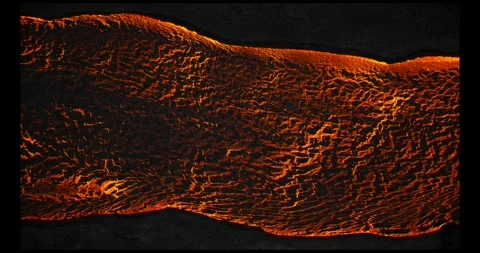 Full Frame 4K Real Lava Waves Motion Texture Vídeo Stock 332357073