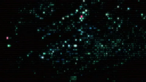 Full Frame Abstract Binary Digital Data Computer HUD Interface Background Video stock 234939858