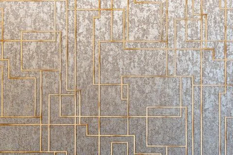 Full Frame Abstract View of a Textured Gray Wall with Overlapping Geometric.. Stockfoto's