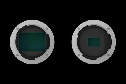 Full frame and crop image sensor. イラスト素材