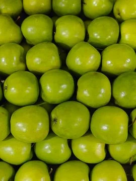 Full Frame Background of Fresh Green Apples Stock Photos