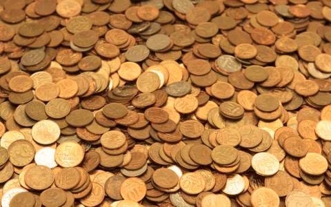 Full frame background with mixed coins 스톡 사진