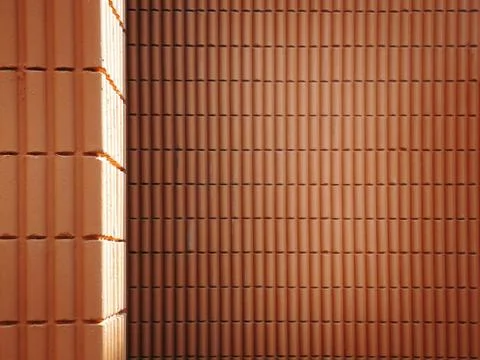 Full Frame Background of Orange Brick Wall Foto stock